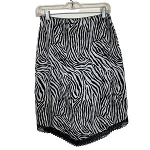 VTG Xhilaration Women's Sz M Y2K lightweight animal print slip skirt zebra print